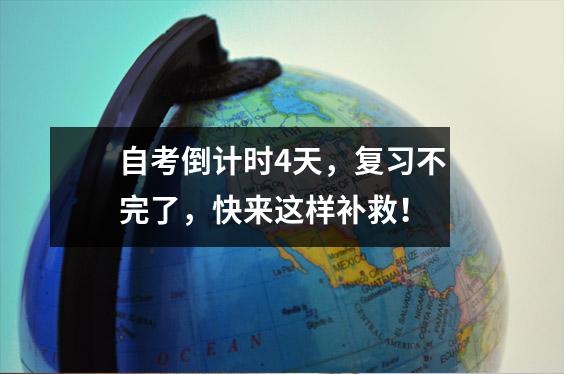 自考倒计时4天，复习不完了，快来这样补救！