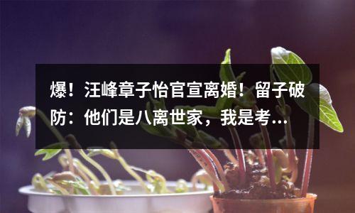 爆!汪峰章子怡官宣离婚!留子破防:他们是八离世家,我是考8次托福破不了百…
