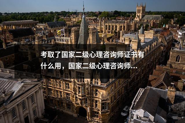 考取了国家二级心理咨询师证书有什么用，国家二级心理咨询师证书样本