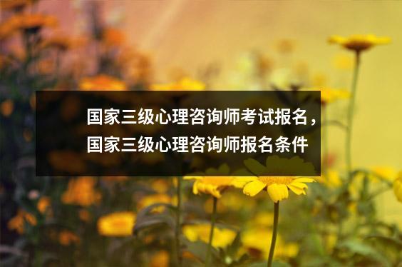 国家三级心理咨询师考试报名，国家三级心理咨询师报名条件