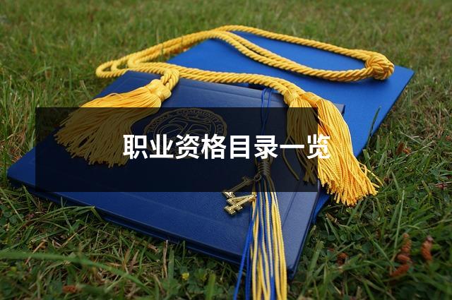 职业资格目录一览