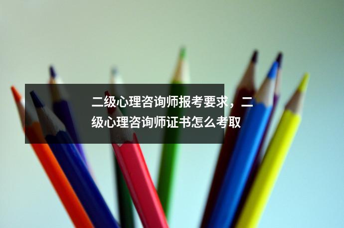 二级心理咨询师报考要求，二级心理咨询师证书怎么考取