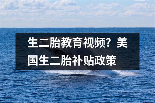 生二胎教育视频?美国生二胎补贴政策