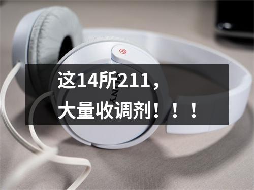 这14所211，大量收调剂！！！