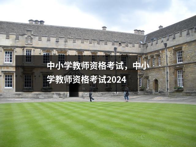 中小学教师资格考试，中小学教师资格考试2024