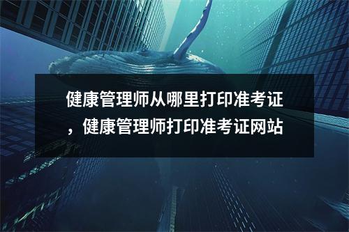 健康管理师从哪里打印准考证，健康管理师打印准考证网站