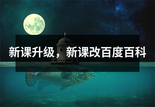 新课升级，新课改百度百科