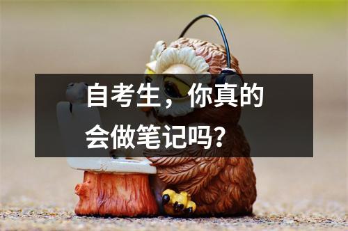 自考生，你真的会做笔记吗？