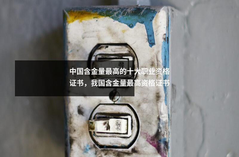 中国含金量最高的十大职业资格证书，我国含金量最高资格证书