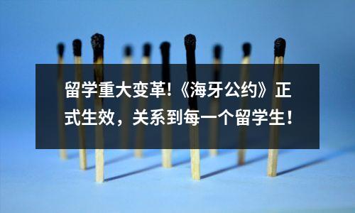 留学重大变革!《海牙公约》正式生效,关系到每一个留学生!