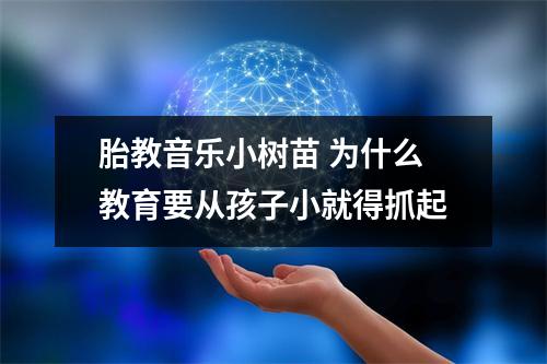 胎教音乐小树苗 为什么教育要从孩子小就得抓起