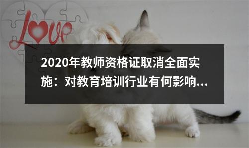 2020年教师资格证取消全面实施:对教育培训行业有何影响?