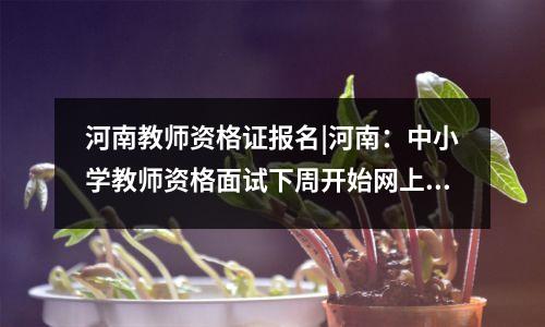 河南教师资格证报名|河南:中小学教师资格面试下周开始网上报名,河南教师资格证网官网报名截止时间