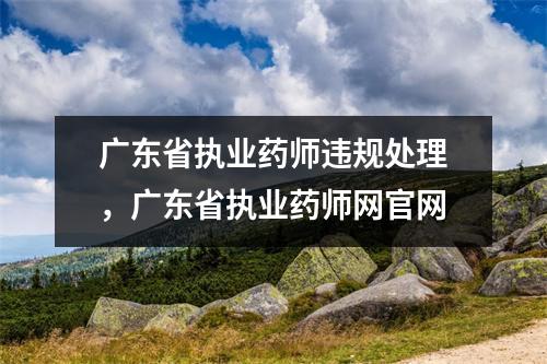 广东省执业药师违规处理,广东省执业药师网官网