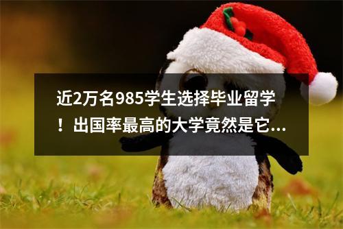 近2万名985学生选择毕业留学！出国率最高的大学竟然是它？