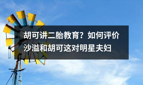 胡可讲二胎教育？如何评价沙溢和胡可这对明星夫妇