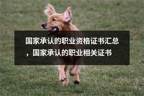 国家承认的职业资格证书汇总，国家承认的职业相关证书