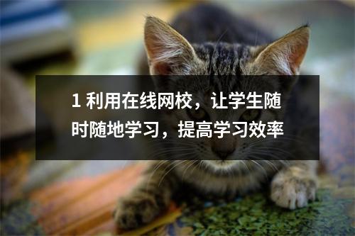 1 利用在线网校，让学生随时随地学习，提高学习效率