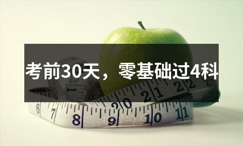 考前30天,零基础过4科