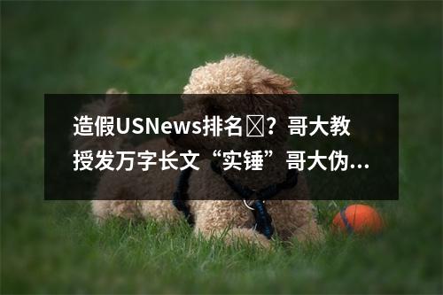 造假USNews排名​？哥大教授发万字长文“实锤”哥大伪造的6项指标