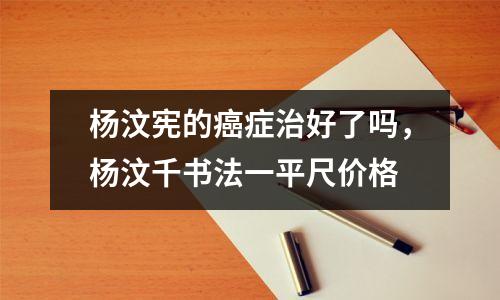 杨汶宪的癌症治好了吗,杨汶千书法一平尺价格
