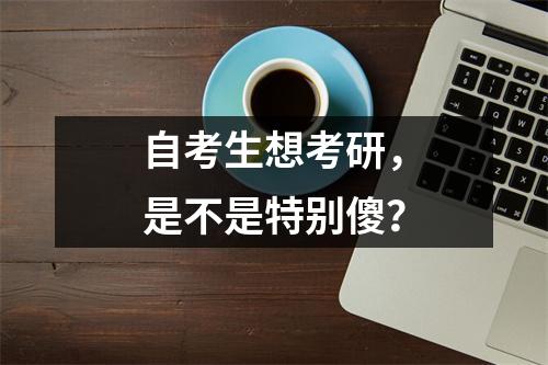 自考生想考研，是不是特别傻？