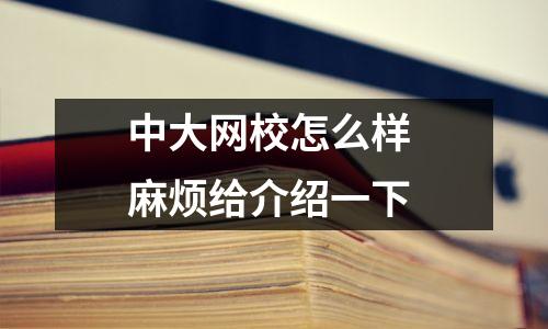 中大网校怎么样 麻烦给介绍一下