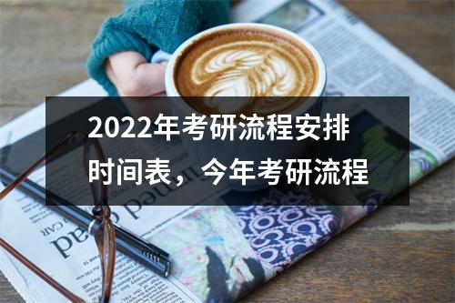 2022年考研流程安排时间表,今年考研流程