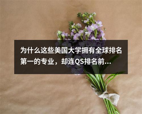 为什么这些美国大学拥有全球排名第一的专业,却连QS排名前十都进不去?