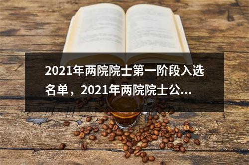 2021年两院院士第一阶段入选名单，2021年两院院士公布时间