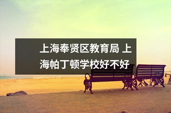 上海奉贤区教育局 上海帕丁顿学校好不好