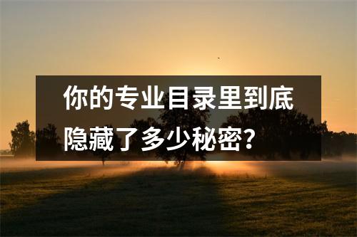 你的专业目录里到底隐藏了多少秘密?