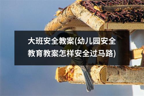 大班安全教案(幼儿园安全教育教案怎样安全过马路)