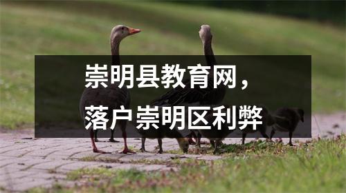 崇明县教育网,落户崇明区利弊