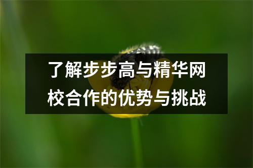 了解步步高与精华网校合作的优势与挑战