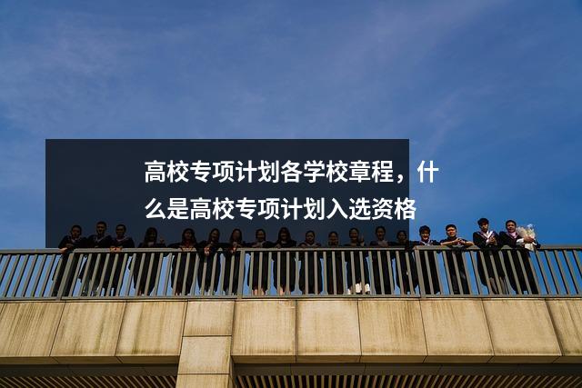 高校专项计划各学校章程,什么是高校专项计划入选资格