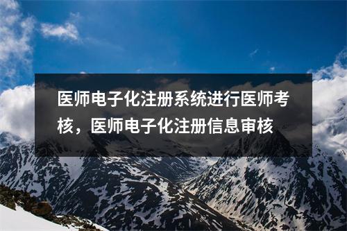 医师电子化注册系统进行医师考核,医师电子化注册信息审核