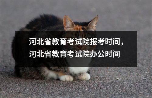 河北省教育考试院报考时间,河北省教育考试院办公时间