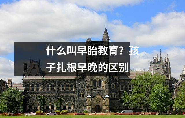 什么叫早胎教育？孩子扎根早晚的区别