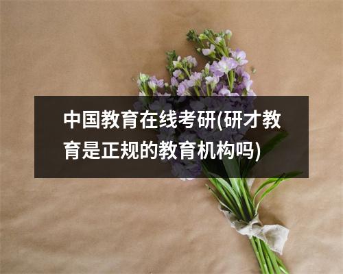 中国教育在线考研(研才教育是正规的教育机构吗)