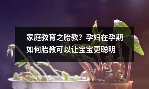 家庭教育之胎教?孕妇在孕期如何胎教可以让宝宝更聪明