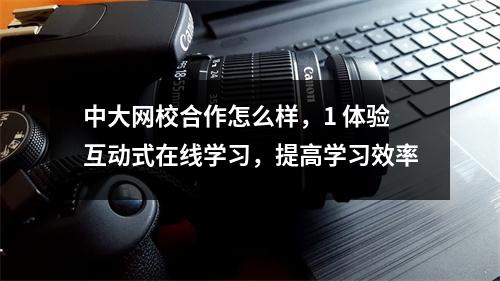 中大网校合作怎么样，1 体验互动式在线学习，提高学习效率