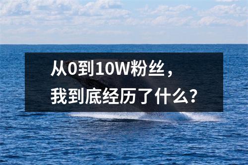 从0到10W粉丝，我到底经历了什么？