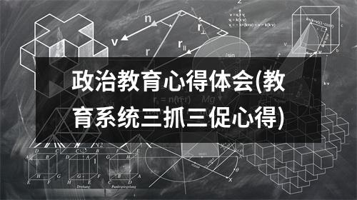 政治教育心得体会(教育系统三抓三促心得)