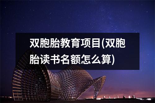 双胞胎教育项目(双胞胎读书名额怎么算)