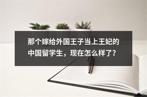 那个嫁给外国王子当上王妃的中国留学生,现在怎么样了?