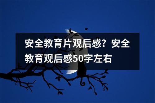 安全教育片观后感?安全教育观后感50字左右