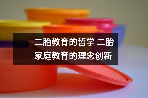 二胎教育的哲学 二胎家庭教育的理念创新
