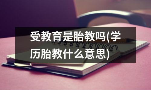 受教育是胎教吗(学历胎教什么意思)