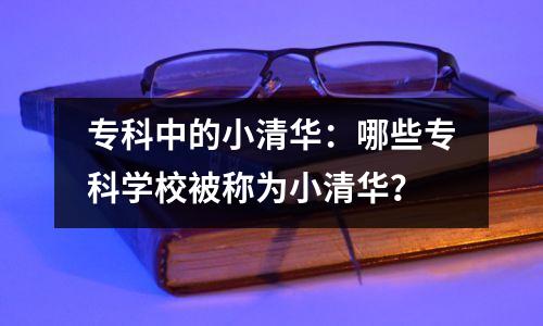 专科中的小清华:哪些专科学校被称为小清华?